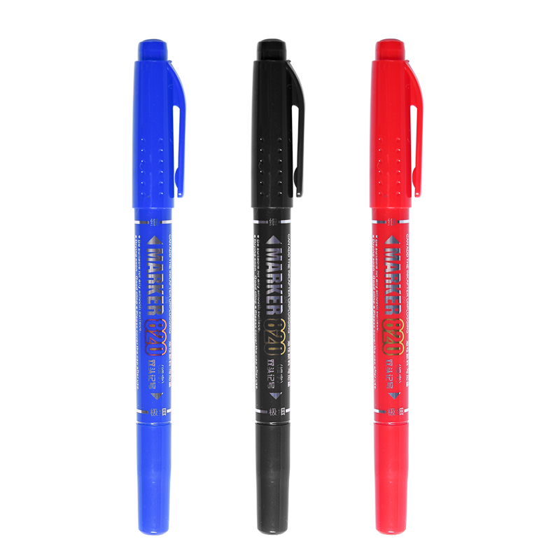 Correction Pen Fine - 両面フェルトペン,芸術的なマーカー,ブラシと細い先端,黒,1個