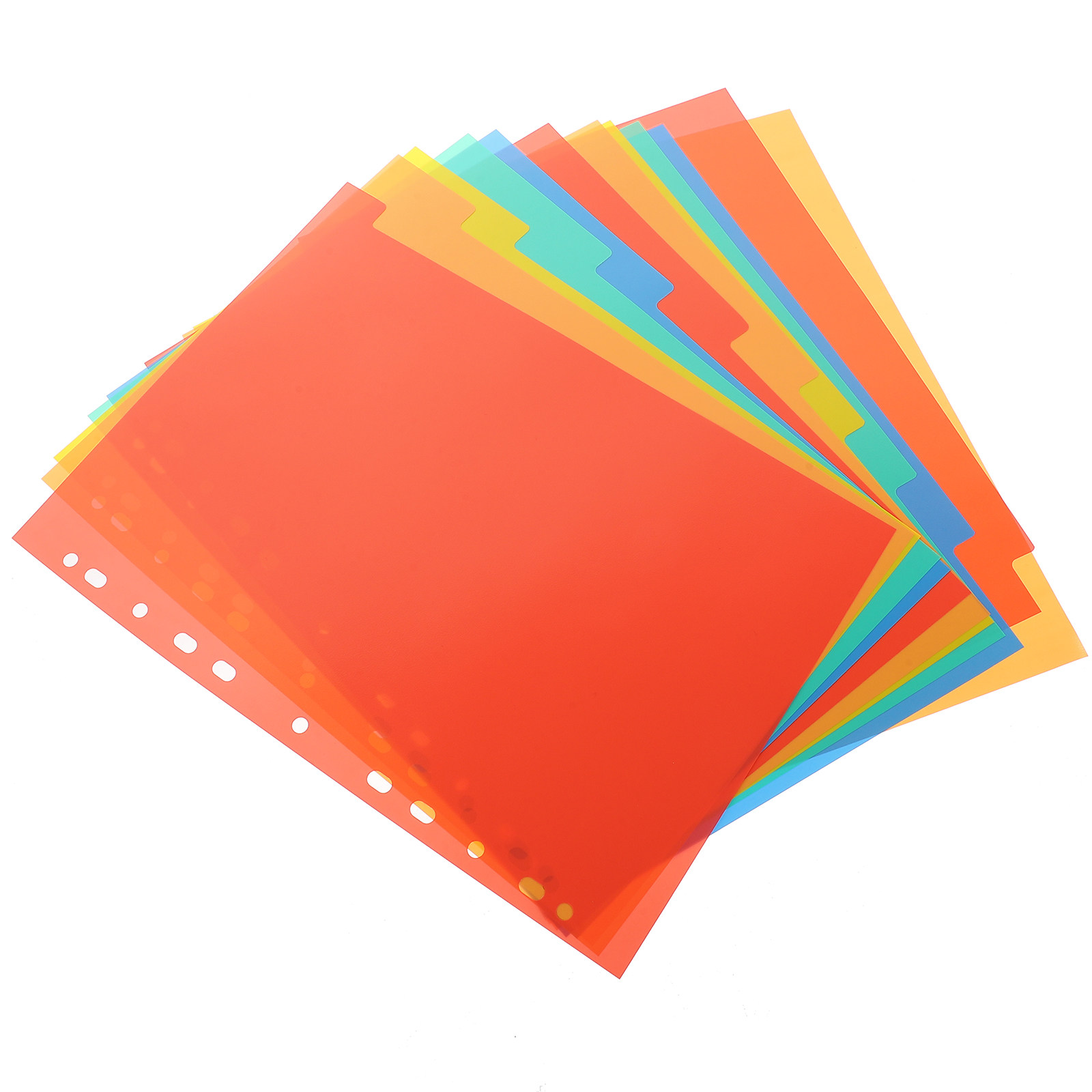Tab Divider A4 - A4サイズのルーズリーフ用ページマーカー、パンチ穴あけ可能なバインダー用仕切り、ノートやファイル、学校やオフィスでの生活プランニングに使えるおしゃれな仕切りタブ。