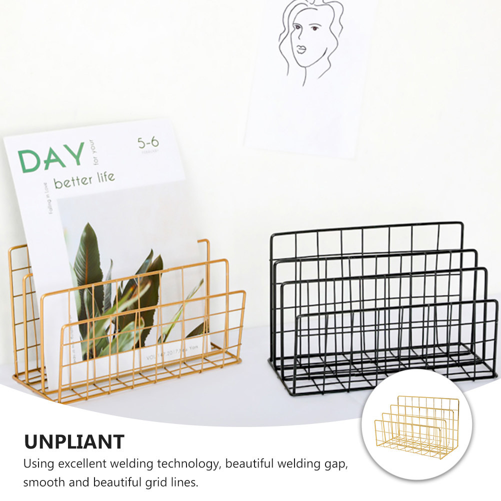 金属製デスクトップメールオーガナイザー、3つの仕切り付きワイ - Magazine Holder Rack のレビューと価格
