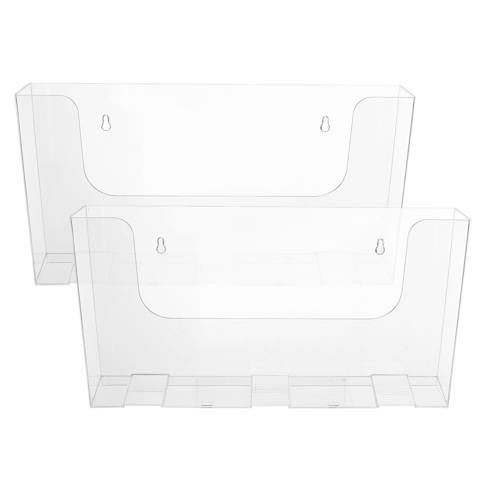 アクリル製壁掛けファイルホルダー2個セット。透明な書類整理ケ - Magazine Holder Rack のレビューと価格