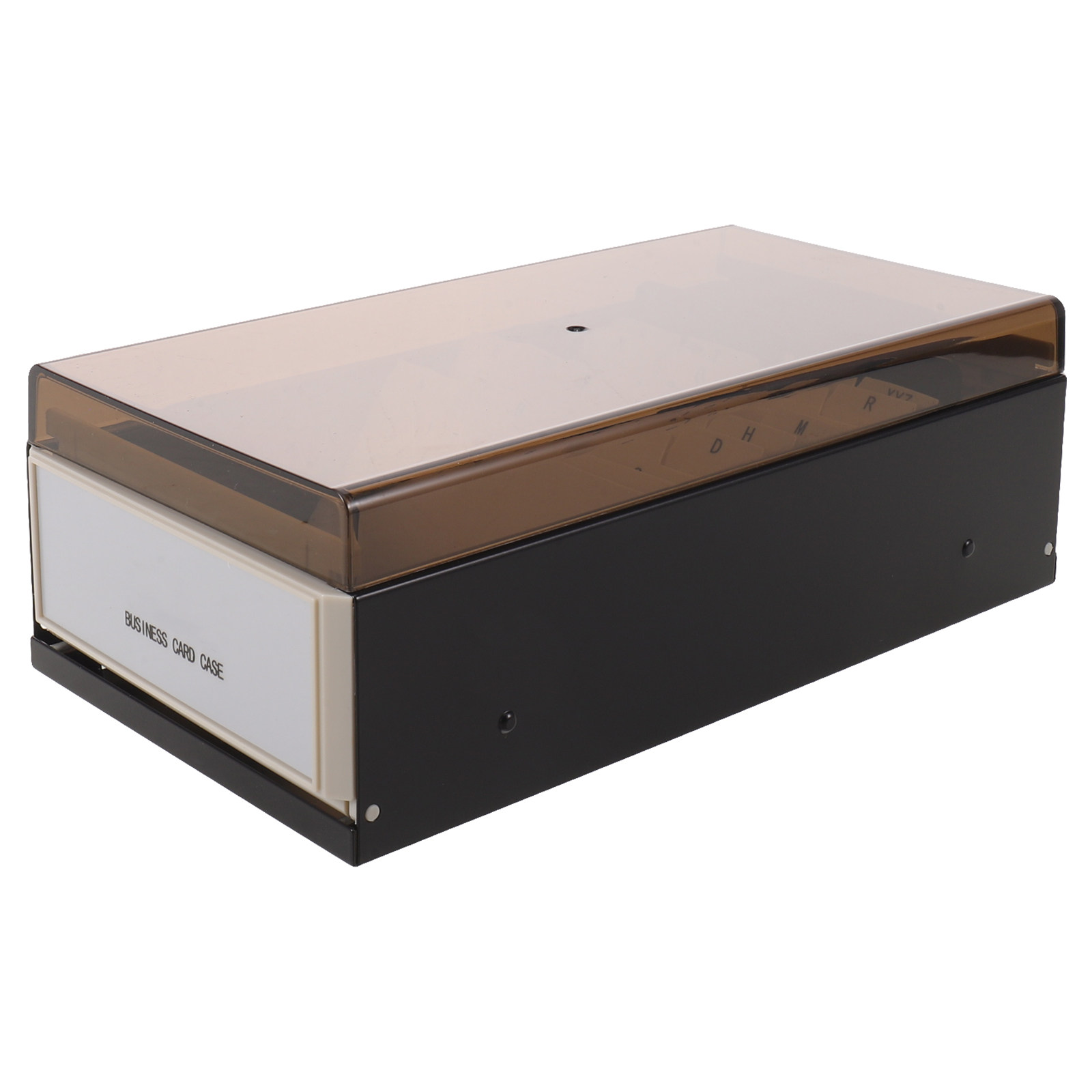 大容量名刺収納ボックス、ブラック、デスクトップオーガナイザー - Card Index Box のレビューと価格