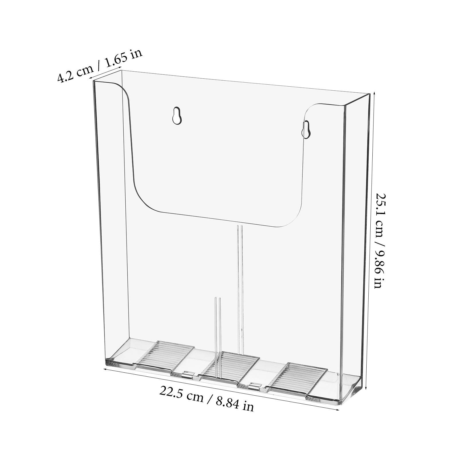 透明アクリル製の壁掛けファイル整理ケース2個セット。壁に取り - Magazine Holder Rack のレビューと価格