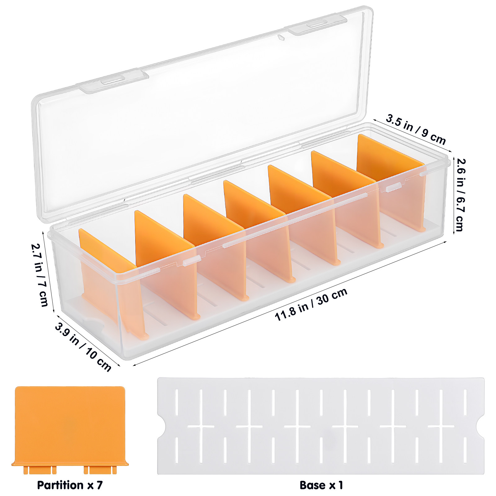 丈夫なプラスチック製カード整理ボックス。仕切り板を取り外し可 - Card Index Box のレビューと価格