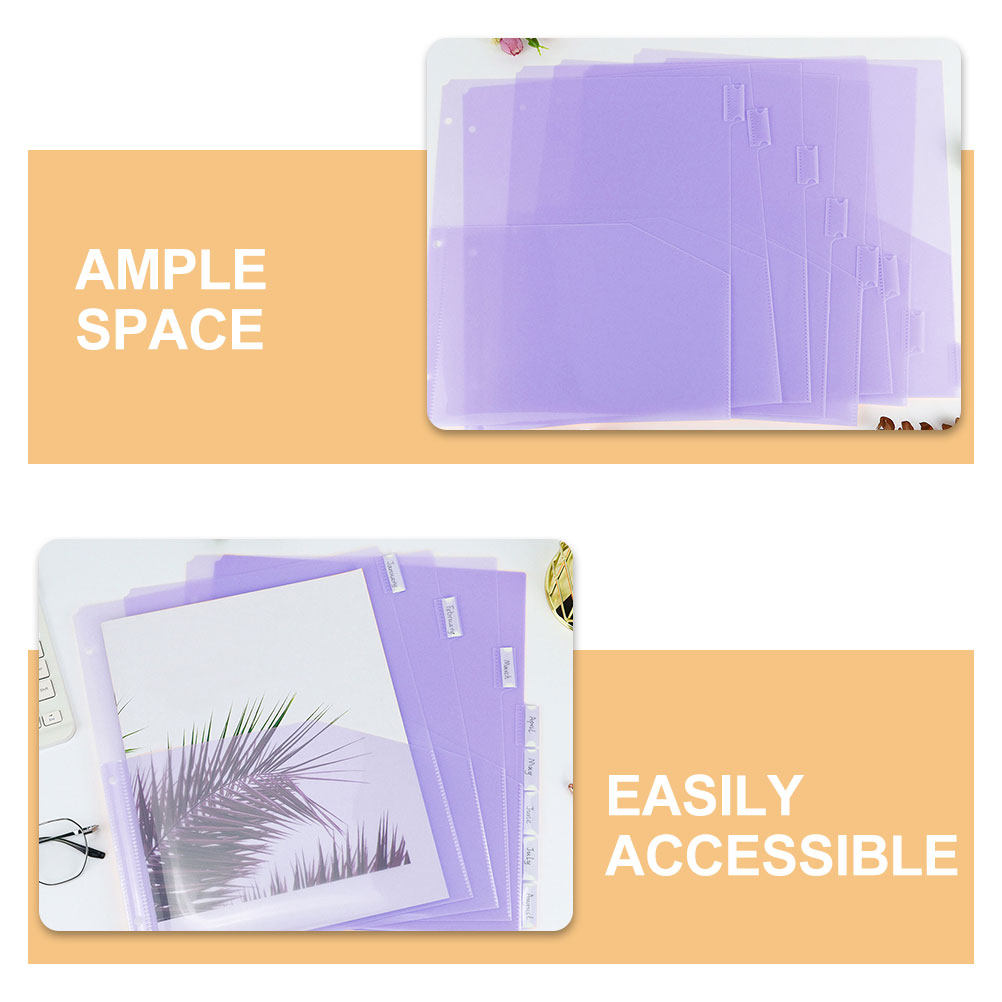 A4サイズのバインダー用仕切り2セット。3穴式プラスチック製 - Tab Divider A4 のレビューと価格