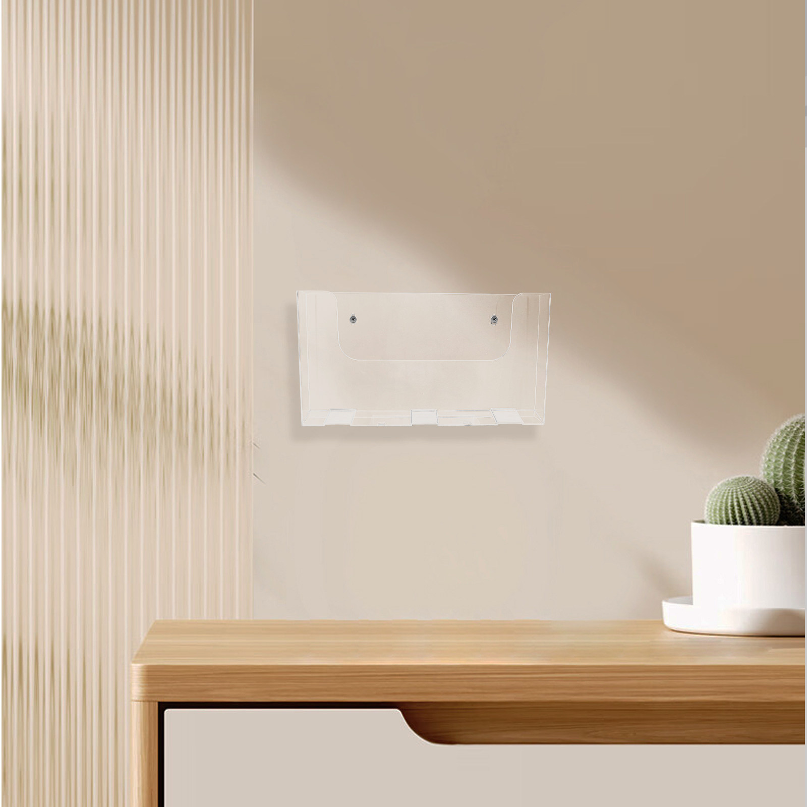 アクリル製壁掛けファイルホルダー2個セット。透明なマガジンラ - Magazine Holder Rack のレビューと価格