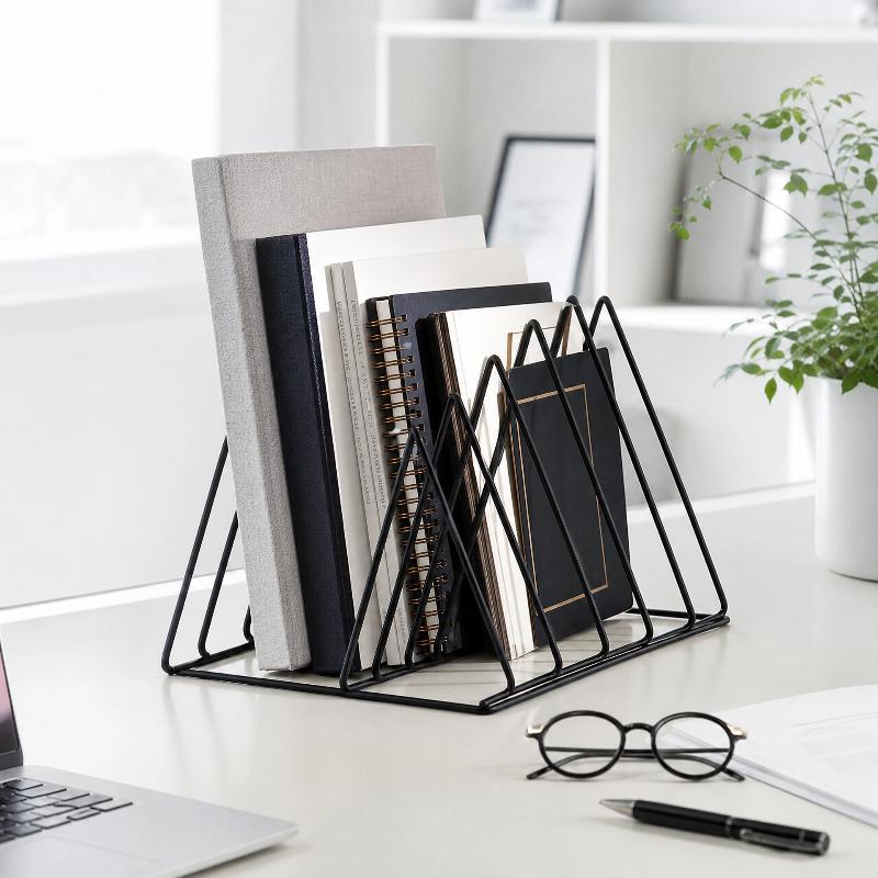 新製品 5/9グリッド収納ラック 三角形鉄製ファイルオーガナ - Magazine Holder Rack のレビューと価格