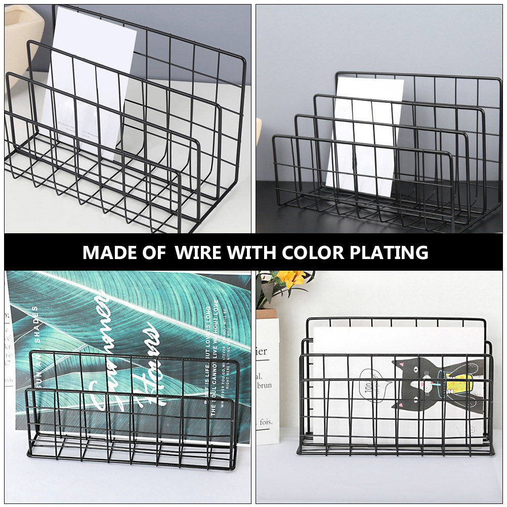 デスクトップ用メールオーガナイザー、金属製収納ラック、3つの - Magazine Holder Rack のレビューと価格